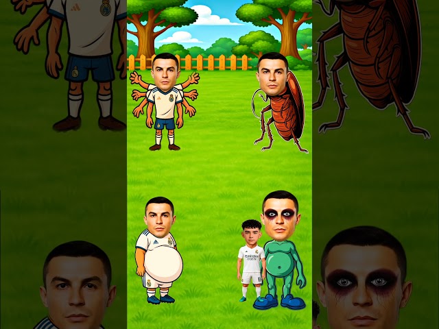 Chi è il papà di Ronaldo? Vinicius contro Mbappé contro Neymar e Messi #shorts #cartoon #italy