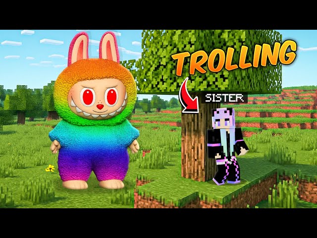 I Trolled My Sister as LABUBU DOLL  in Minecraft...