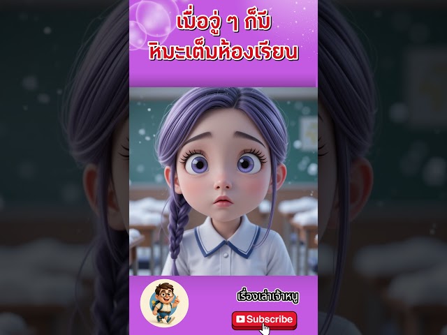 เมื่อจู่ ๆ มีหิมะเต็มห้องเรียน #kidstoryschool #การ์ตูน #นิทาน #shorts