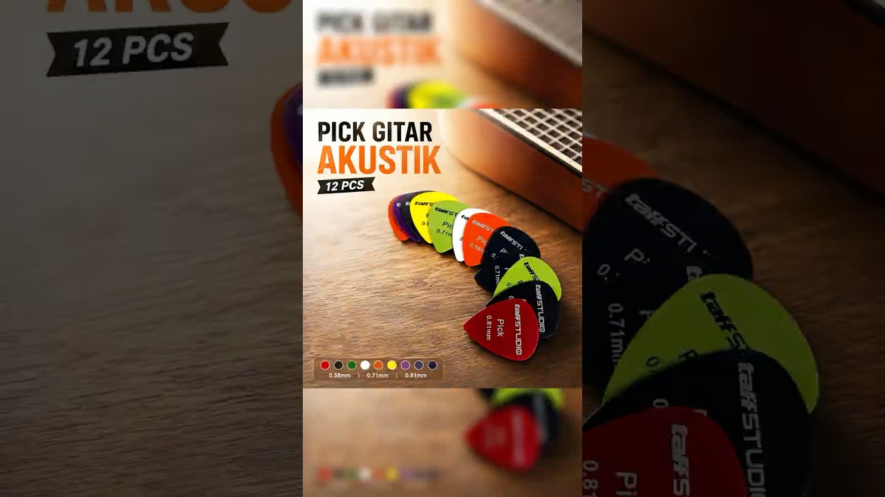 Pratinjau video produk TaffSTUDIO Pick Gitar Akustik 12 PCS - AP-12P
