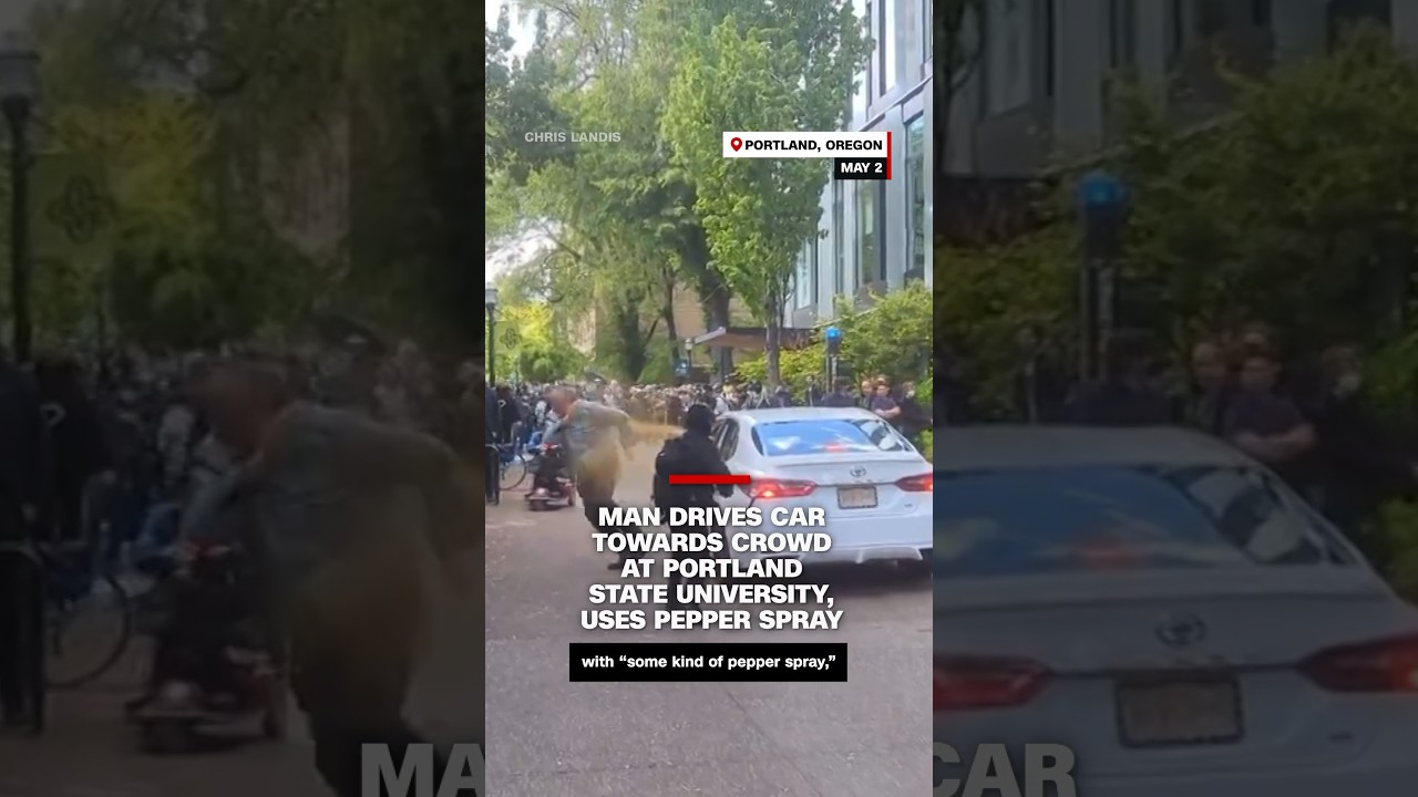 Man drives car towards crowd at Portland State University, uses pepper spray