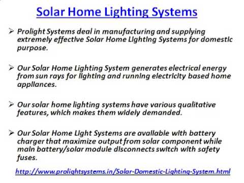Solar Home Lighting Systems in Bangalore