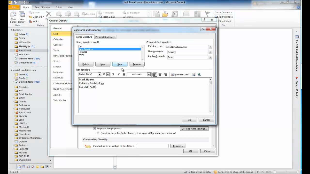 Changing Email Signature In Outlook YouTube