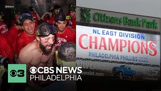 Phillies are NL East division champions 2 years in a row: scenes from the locker room