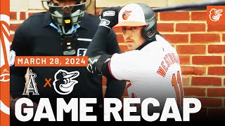 Angels vs. Orioles Game Recap (3/28/24) | MLB Highlights | Baltimore Orioles