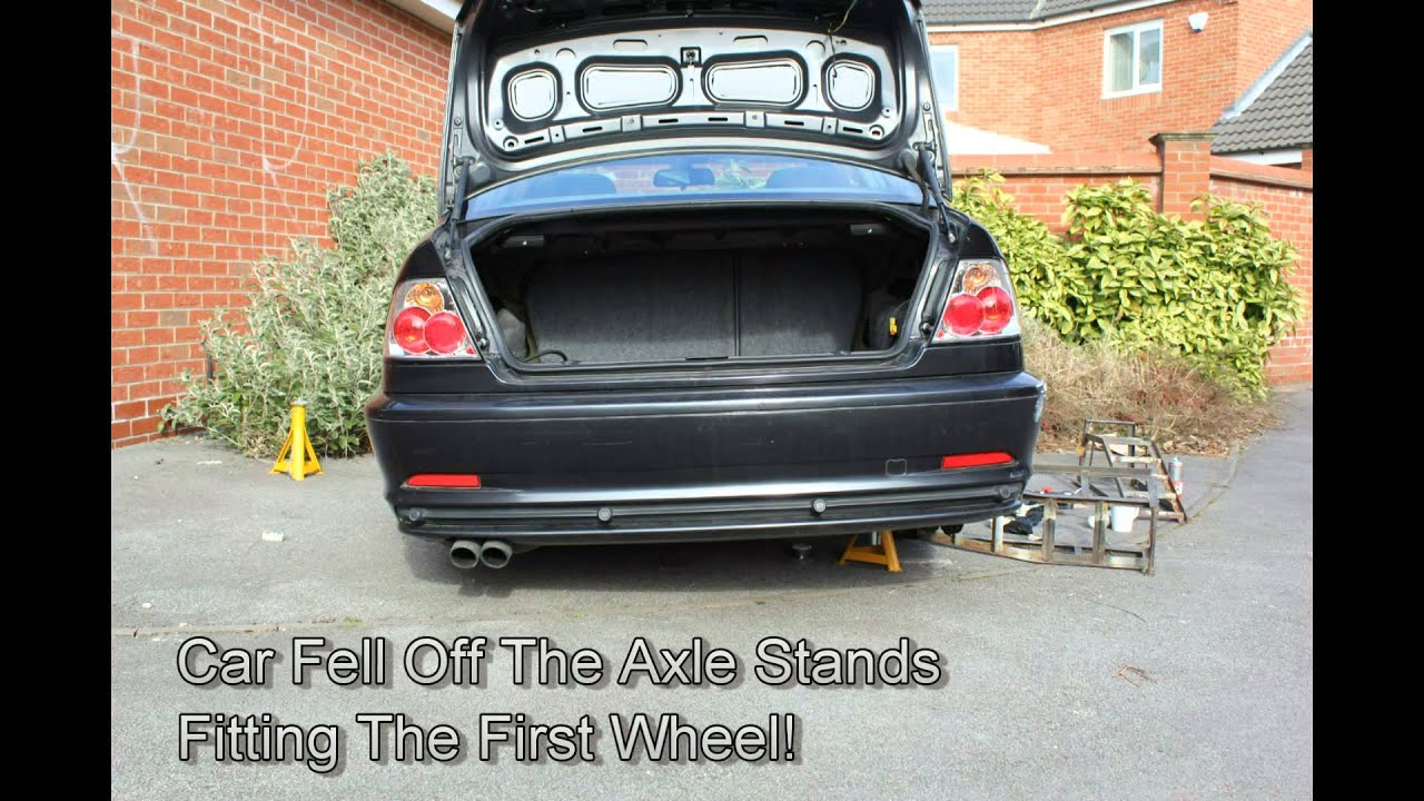 Where to place axle stands on bmw e46
