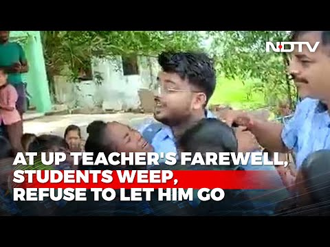 Viral: Students cling to teacher, cry inconsolably at his farewell