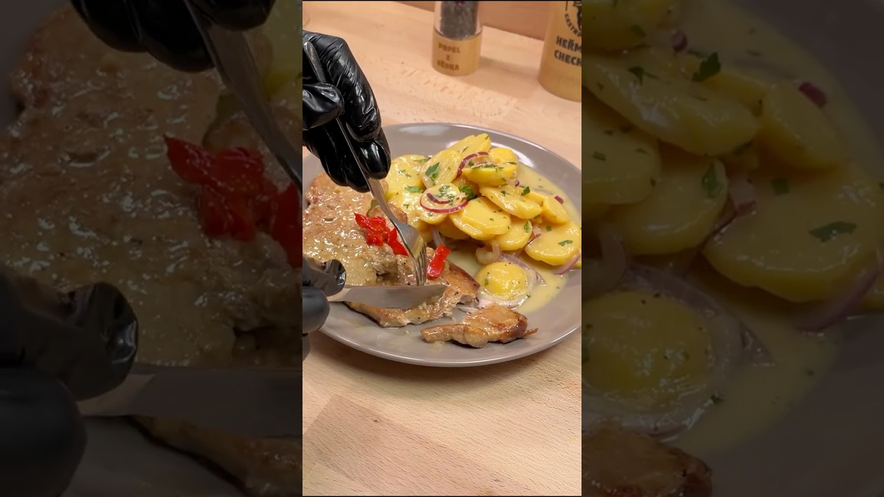 Videňsky bramborovy salat! Bo neni čas a v telce začinaju pohadky! 🍺 #ostravskygastrošef