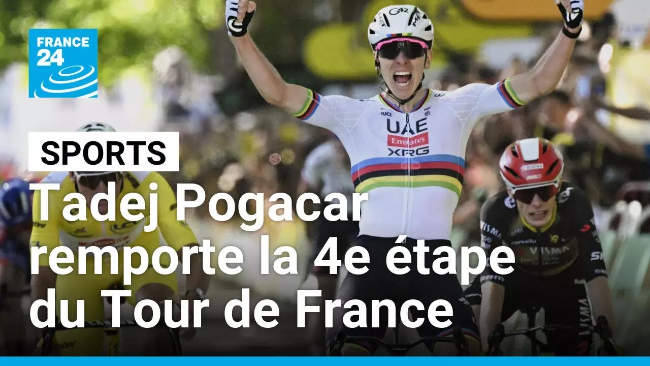Tadej Pogacar remporte la 4e étape du Tour de France, le 100e succès de sa carrière • FRANCE 24