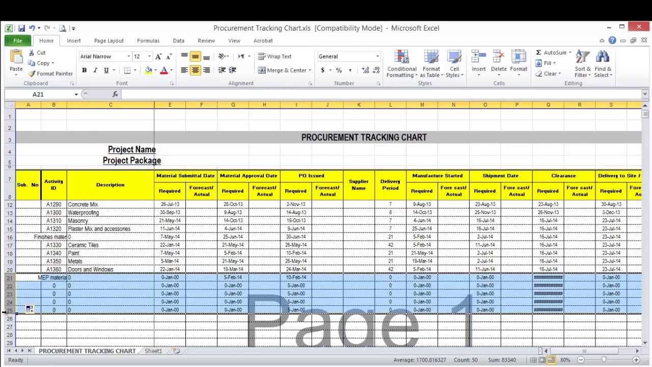 Lesson 7 Part 4 Create Procurement Tracking Log YouTube