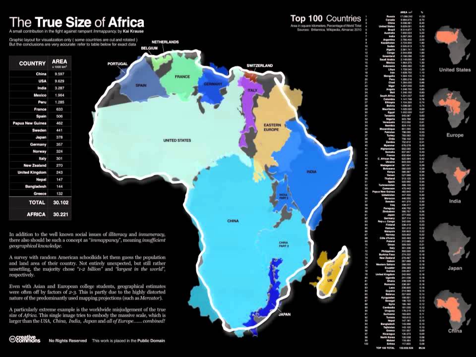 Actual Size Of Africa World Map Map
