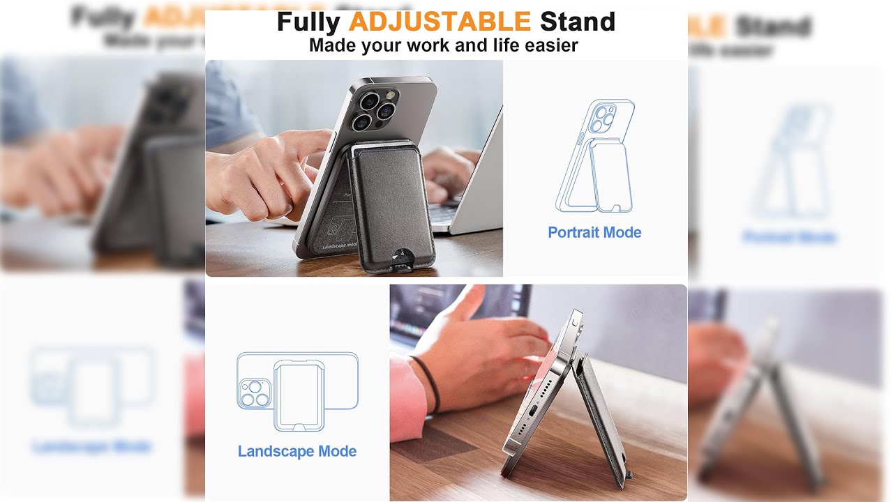 Pratinjau video produk Azon Dompet Kartu Magnetic Card Stand Holder MagSafe for iPhone - INU35