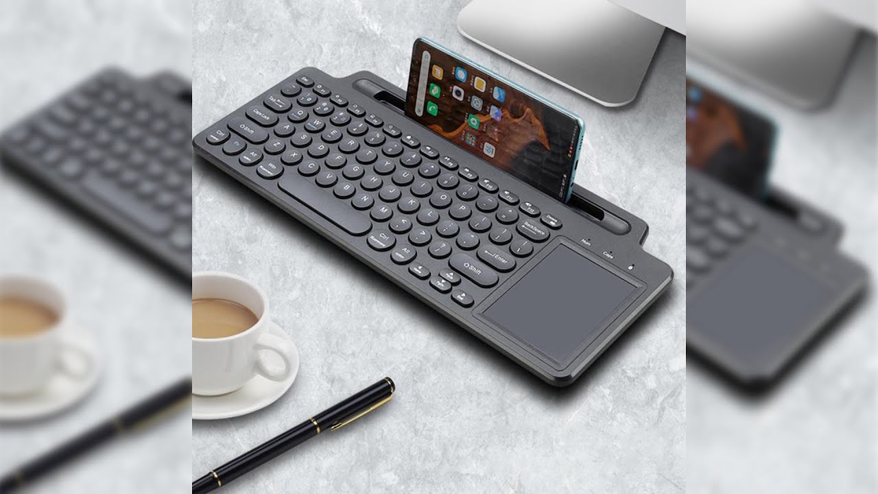Pratinjau video produk DODODOC Keyboard Wireless Bluetooth 2.4GHz with Touchpad Phone Stand - MLD-569