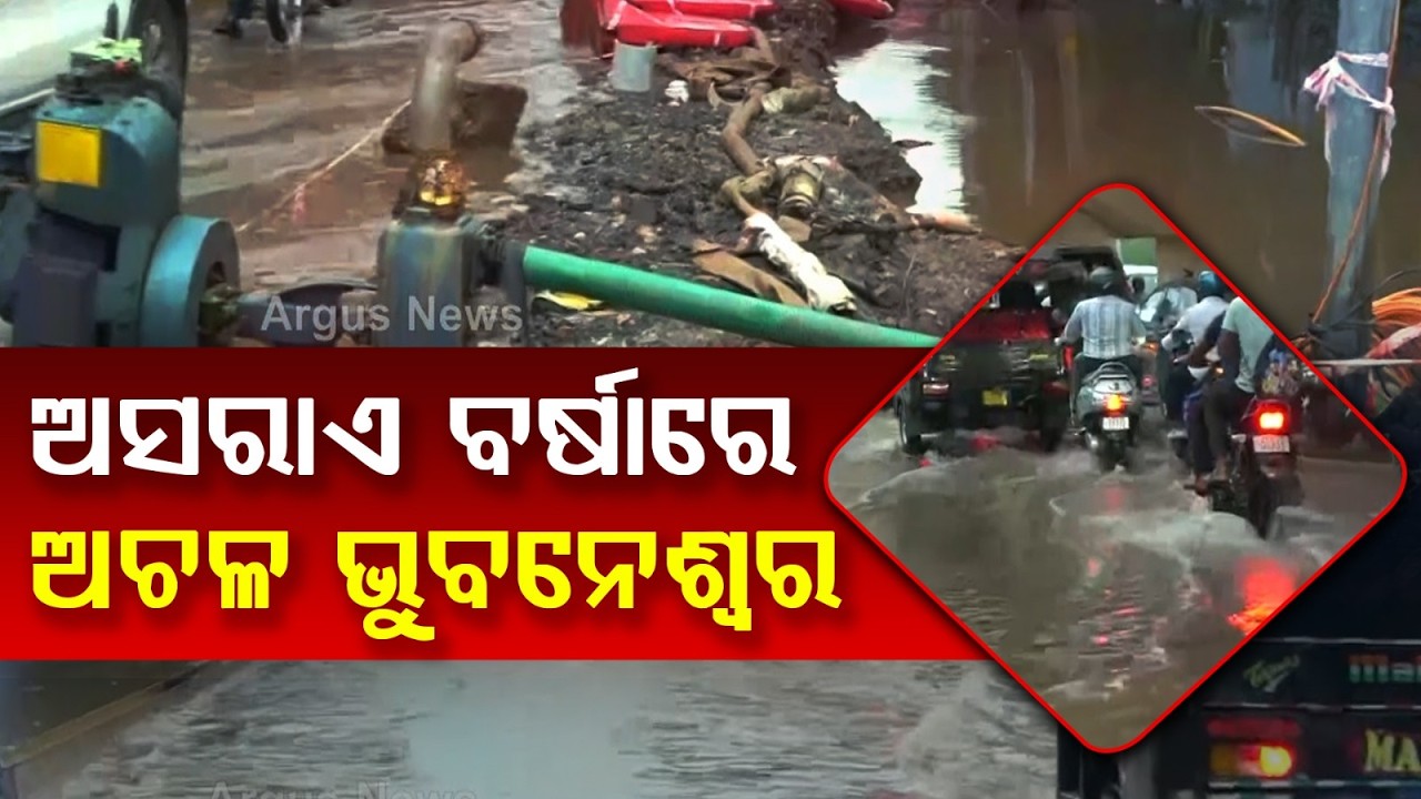 20 Mins Rain Floods Bhubaneswar Roads; Is BMC's Smart Drainage Working? | Argus News