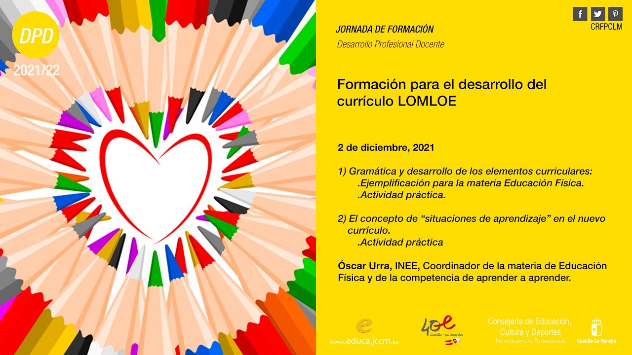 #Jornadas_CRFPCLM: Formación para el desarrollo del currículo LOMLOE - Oscar Urra (02/12/2021)