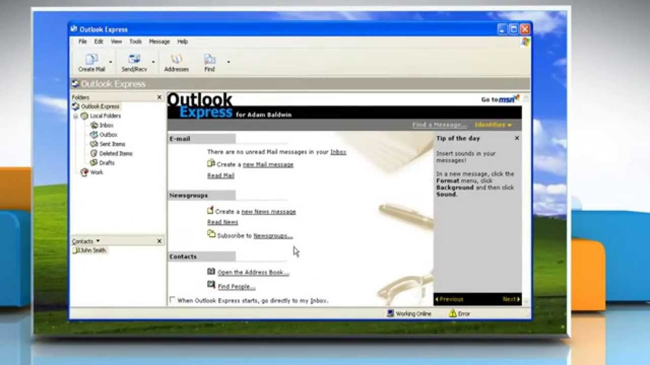 how to reinstall outlook express on windows xp