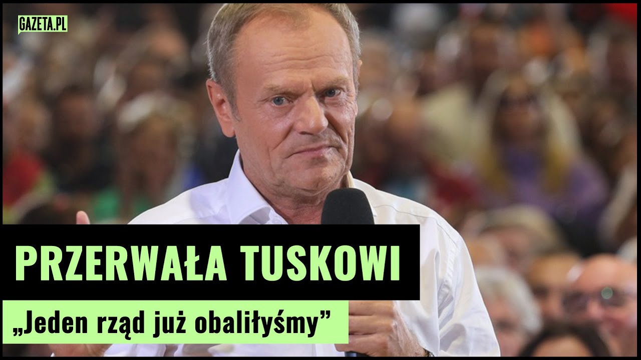Awantura podczas przemówienia Tuska
