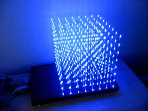 LED cube 8x8x8 demo