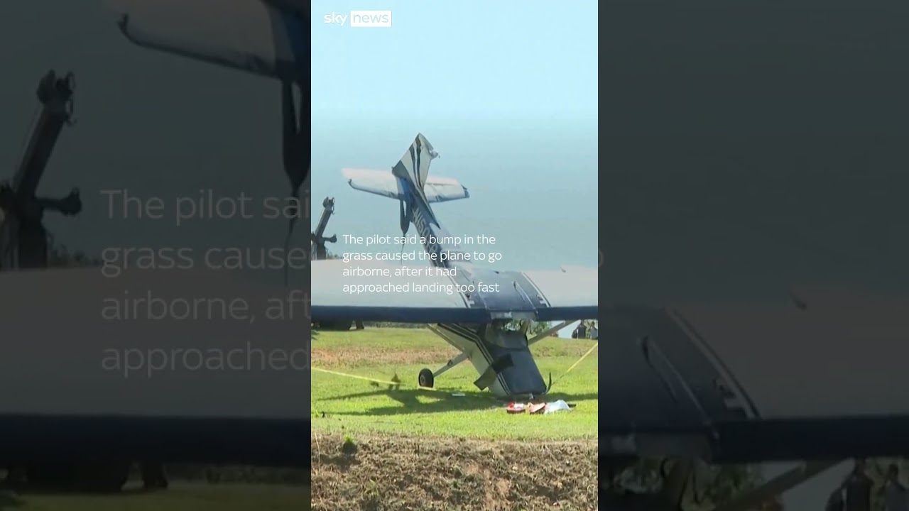 Plane flips during crash landing