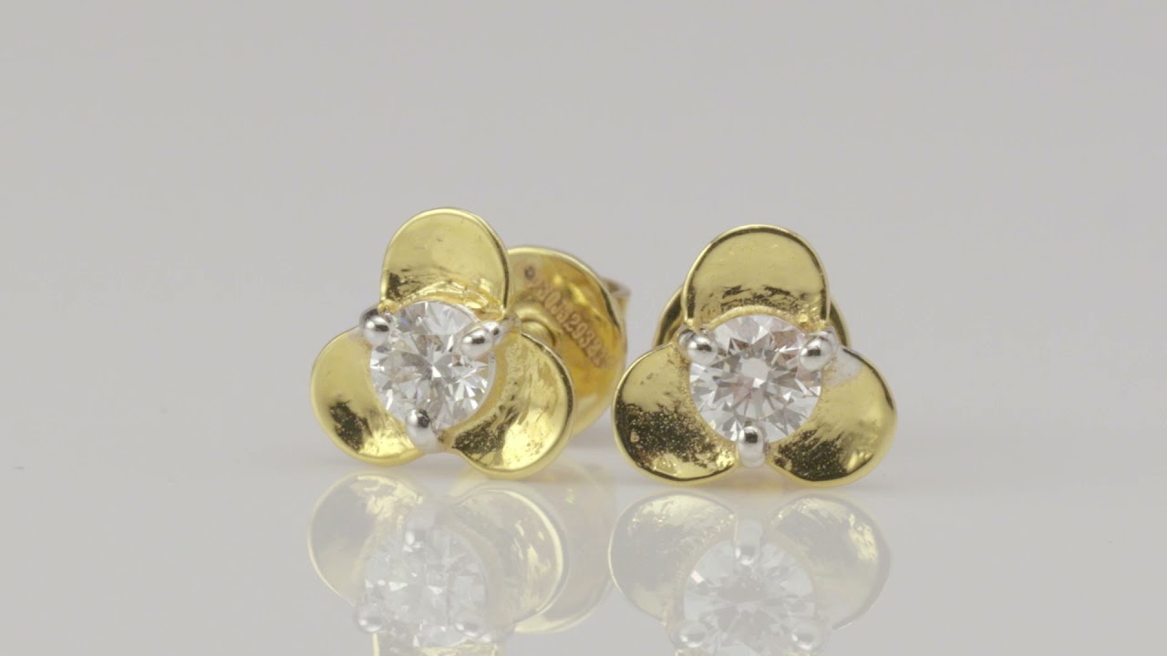 Tiny Flower Diamond Baby Earrings