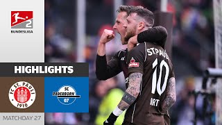 St. Pauli Wins In Majority! | St. Pauli — SC Paderborn 2-1 | Highlights | Matchday 27 — BL2 23/24