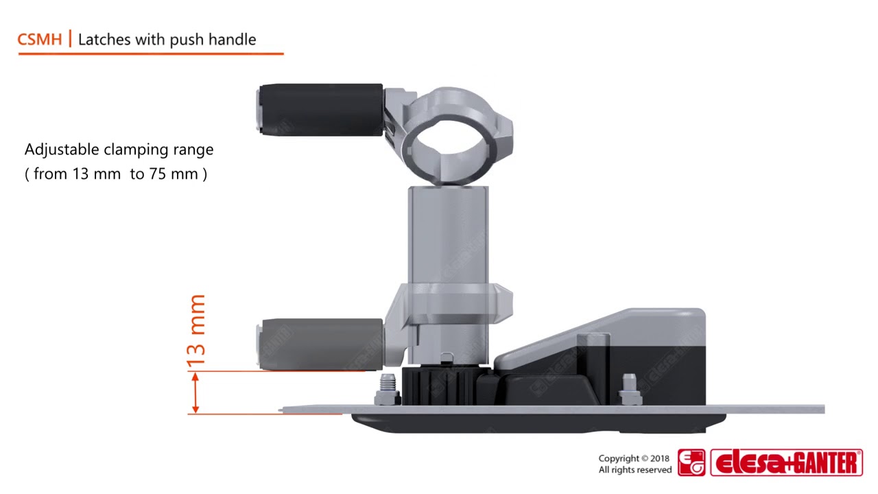 Elesa+Ganter CSMH cerradura de presión con empuñadura. Características y funcionamiento. video