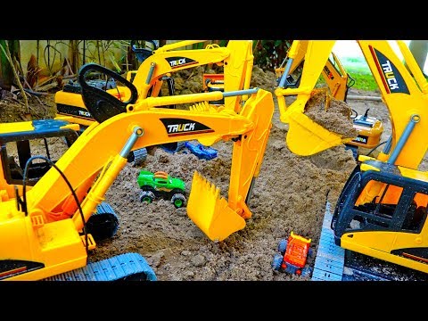 포크레인 건설 중장비 찾기 트럭 모래놀이 키즈 자동차 장난감 Excavator Construction Vehicles Video for Kids