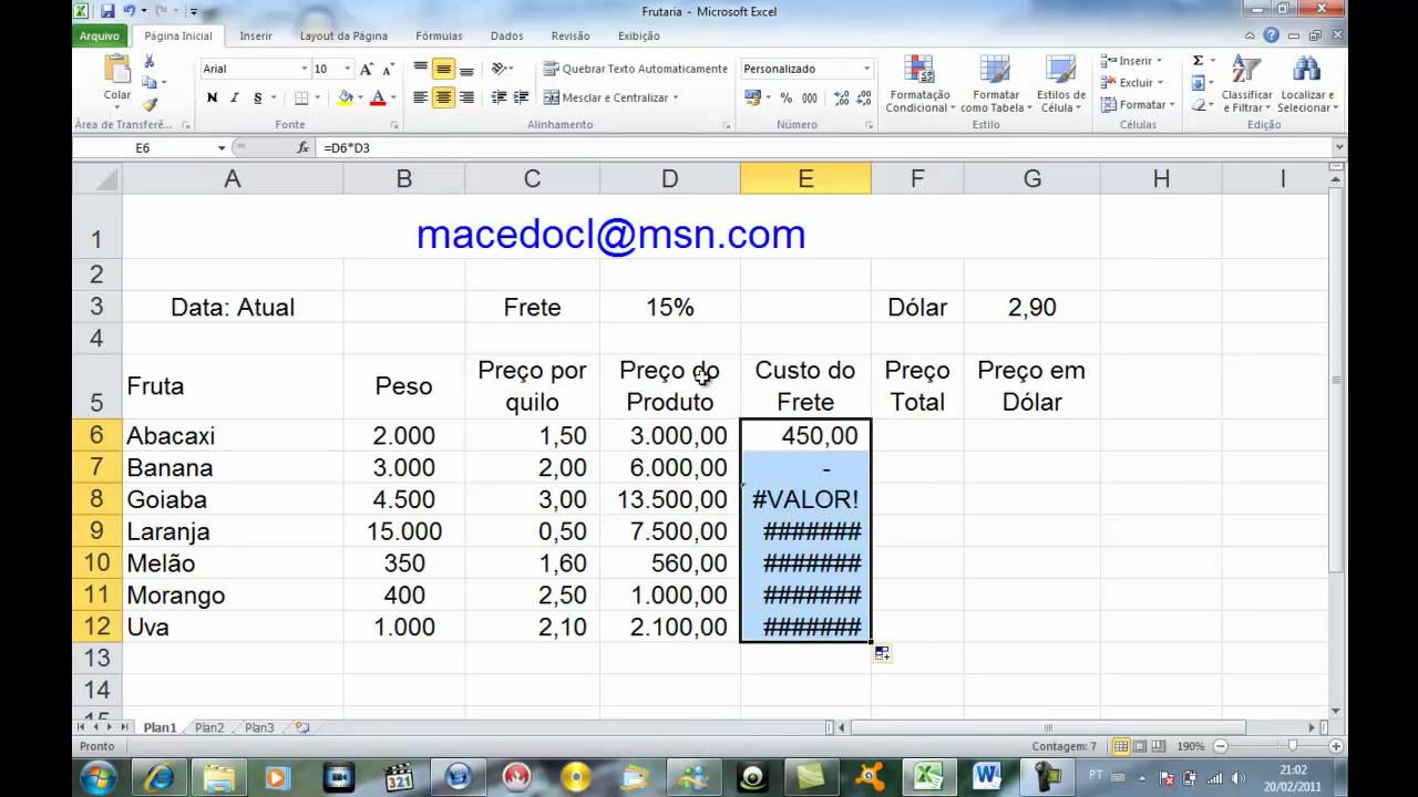 Efetuar C Lculos Com Porcentagem No Excel Mp Youtube