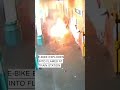 E-bike explodes into flames at train station in England  - 00:36 min - News - Video