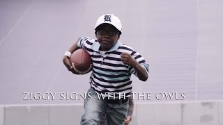 Ziggy, a 7-year-old leukemia patient, signs with the Rice Owls football team