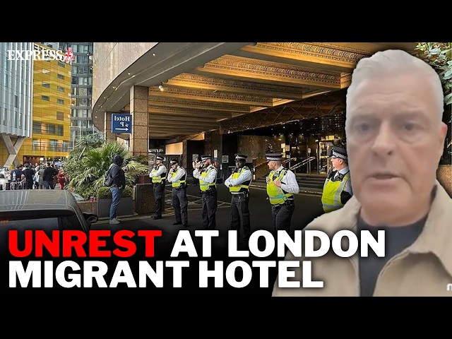 London migrant hotel protest ERUPTS as huge police turnout escalates tensions