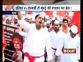 Protests in Mumbai's Azad Maidan in support of right-wing leader Sambhaji Bhide