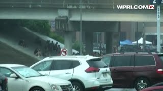 VIDEO NOW: Concert-goers ducking for cover at Gillette