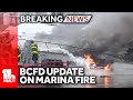 Raw: Officials provide update to fire at Canton boat marina
