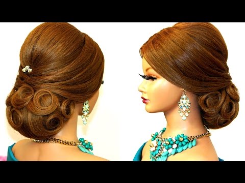 Wedding hairstyle for long hair. Bridal updo tutorial