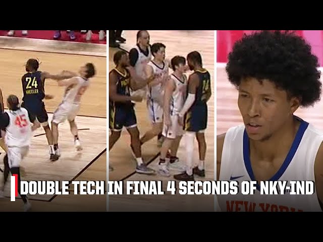 DOUBLE TECH in final seconds of TESTY Knicks' comeback effort | NBA on ESPN