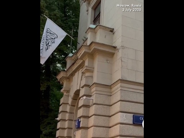 Taliban flag on Afghan embassy in Moscow as Russia becomes 1st country to formally recognise Taliban