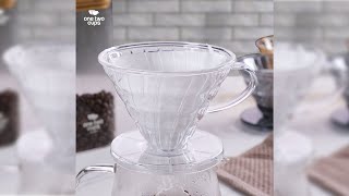 Pratinjau video produk One Two Cups Filter Penyaring Kopi V60 Cone Coffee Dripper Plastik - SE105