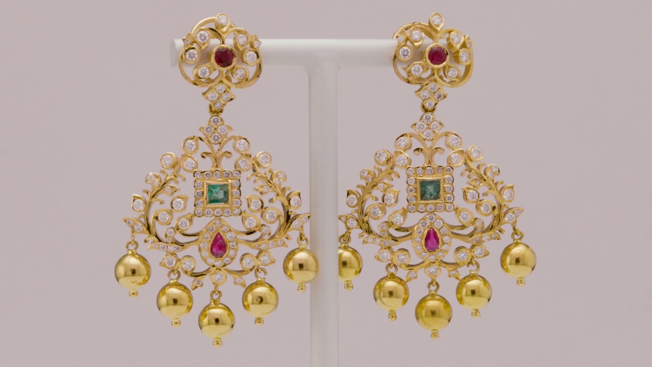 Chandelier Close Setting Diamond Earrings