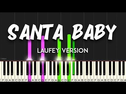 Santa Baby by Laufey synthesia piano tutorial + sheet music & lyrics