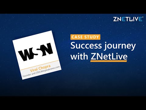 Viral Chopra, Founder & CEO, WeSpeakNews.com speaks about the quality of VPS and Dedicated Servers availed from ZNetLive and why he highly recommends ZNetLive's web hosting to his friends & colleagues. Get affordable VPS and Dedicated Hosting from ZNetLive: https://www.znetlive.com/