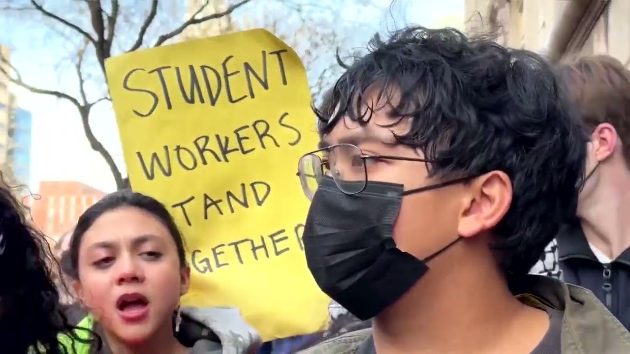 STRONG LANGUAGE WARNING: Dozens protest after federal agents detain Columbia student