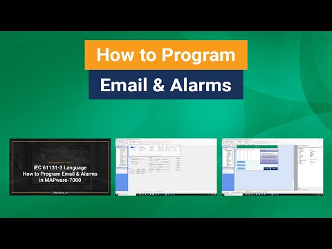 Thumbnail for a video tutorial on how to program HMIs email and alarms in MAPware-7000.