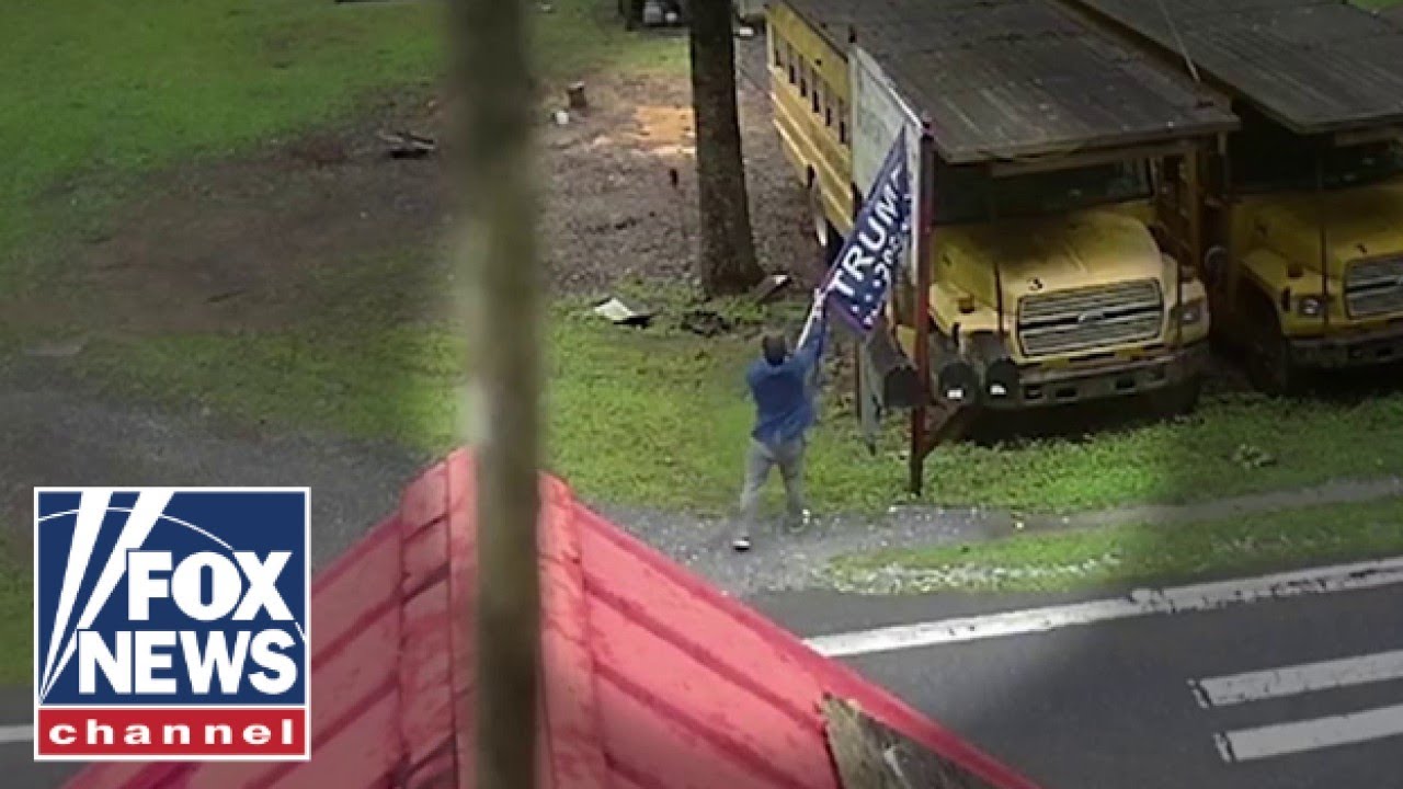 CAUGHT ON TAPE: Man tears down Trump banner, fires shots at home