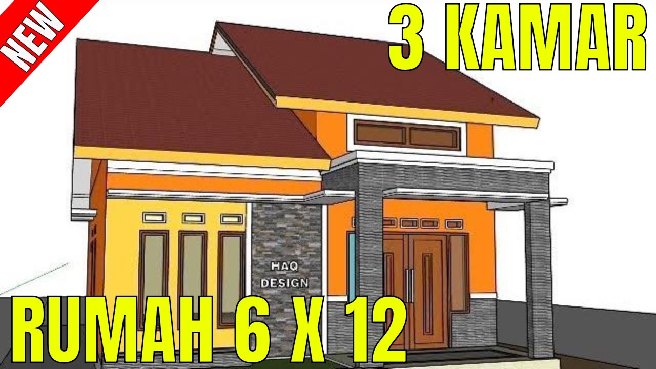 Desain Rumah Minimalis Sederhana 6 X 12 Meter 3 Kamar 1 Lantai Di Kampung FULL TAMPAK DEPAN By HAQ DESAIN