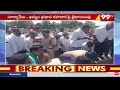 ఖమ్మంలోని కూసుమంచిలో సాగు నీటి కోసం రైతుల ఆందోళన | Farmers Protest In Khammam | 99tv