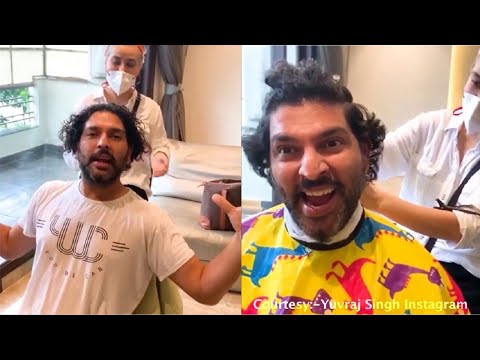Yuvraj Singh happy to finally get haircut after 5 months-Other compilation video