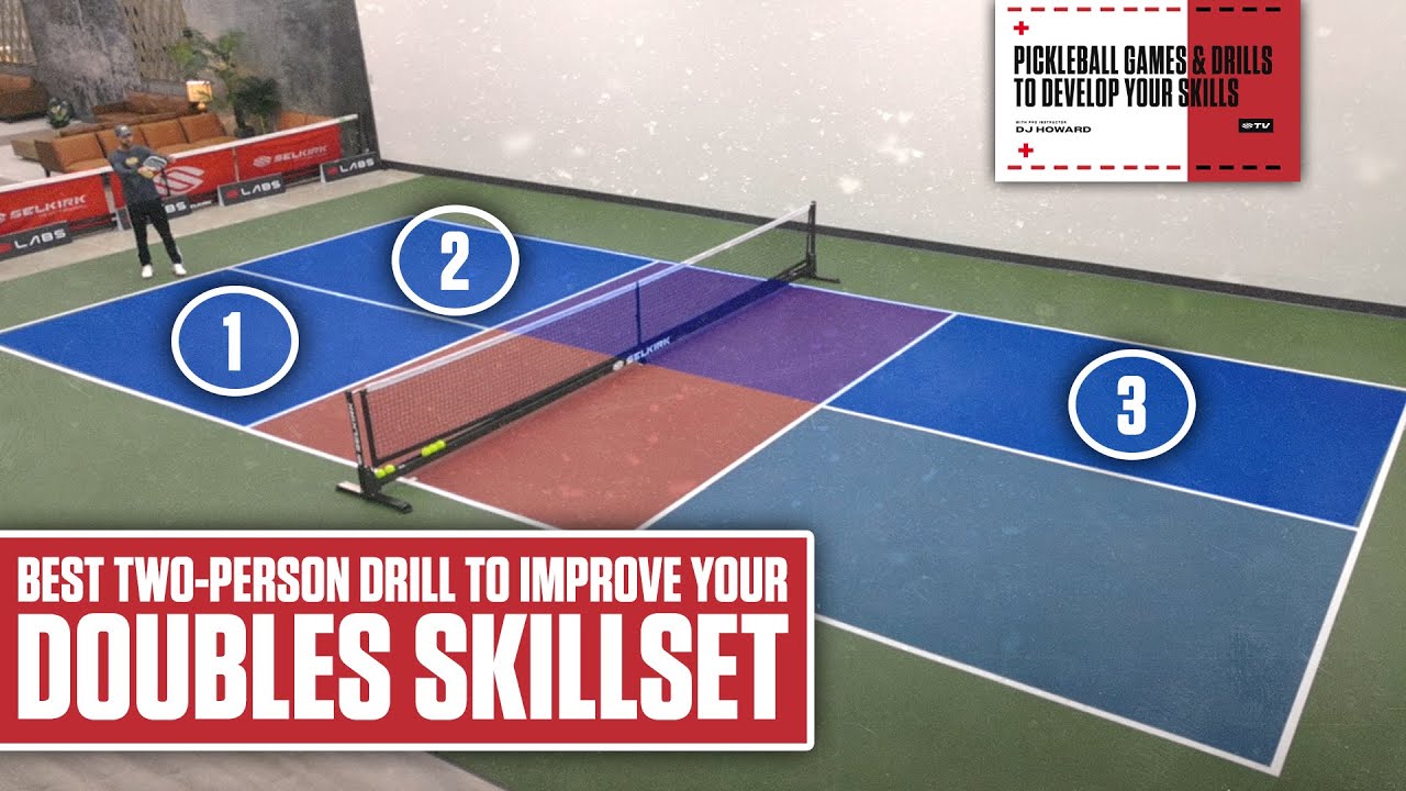 Practice Doubles Pickleball With 2 Players: Game of 100