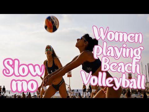 🏐 Women Playing Beach Volleyball in Slow Motion [4K]
