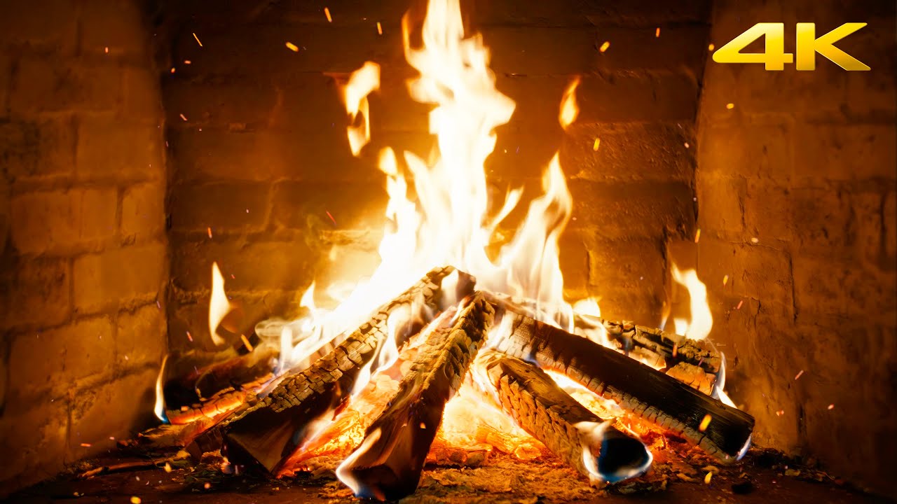 🔥 Mystic Cabin Fireplace with Burning Logs and Crackling Fire Sounds for Calm Christmas Nights